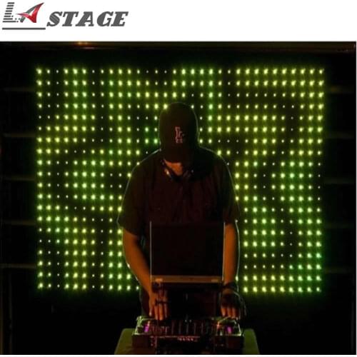 Free Shipping P10 1mx2m PC Controller Cloth Vision LED Video Curtain Stage Lighting DMX For Wedding Club