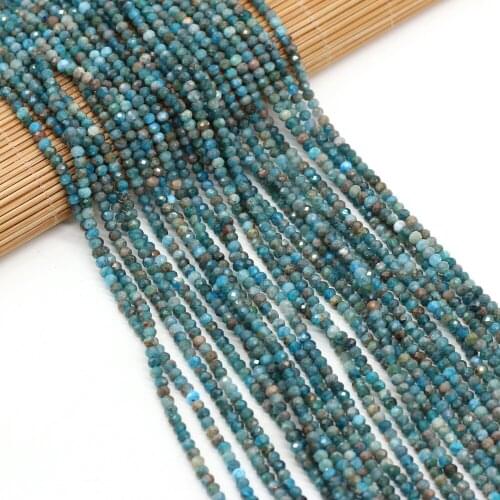 Natural Blue Apatite Gem Beaded Small Faceted Loose Spacer Beads for Handmade Jewelry Making DIY Necklace Bracelet Accessories