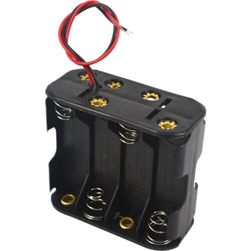 High Quality 12V Battery Clip Slot Storage Case 8pcs AA Batteries Plastic Storage Box Holder With Wire Leads Battery case