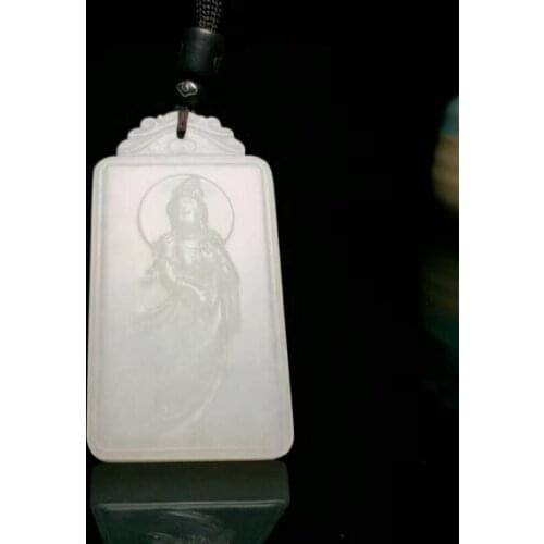 H60#Exquisite Hetian jade Guanyin pendant