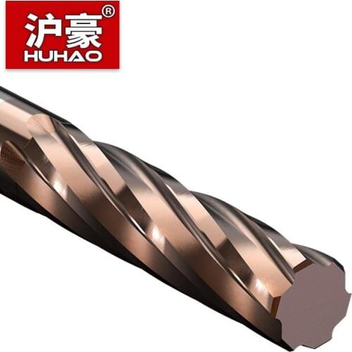 HUHAO 12mm-20mm Thread Screw Reamer HRC55 Tungsten Steel 4 Flutes 6 Blades Endmill Straight Router Bit CNC Tool For Copper Metal