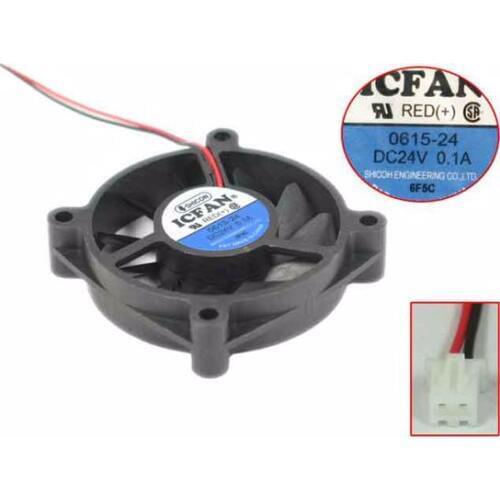 ICFAN 0615-24 DC 24V 0.10A 60x60x15mm 2-Wire Server Square Fan