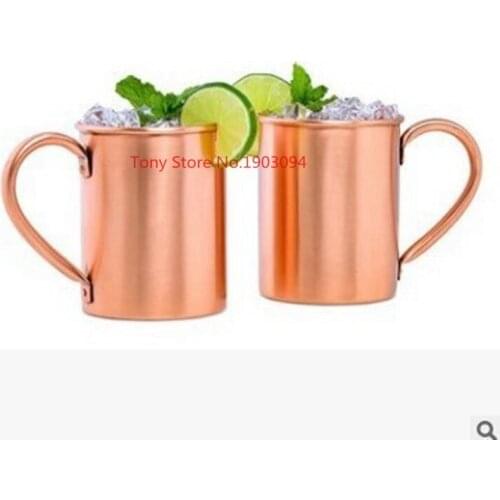 20pcs/lot 420ml / 450ml Copper Mug Moscow Mule Durable Coppery Beer Mugs Coffee Mug Milk Cup Pure Copper Cup Drinkware