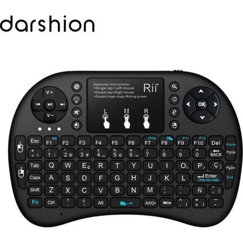 Spanish keyboard Mini i8 2.4G wireless Numeric Keyboard for lithium battery Keyboard for PC Android TV