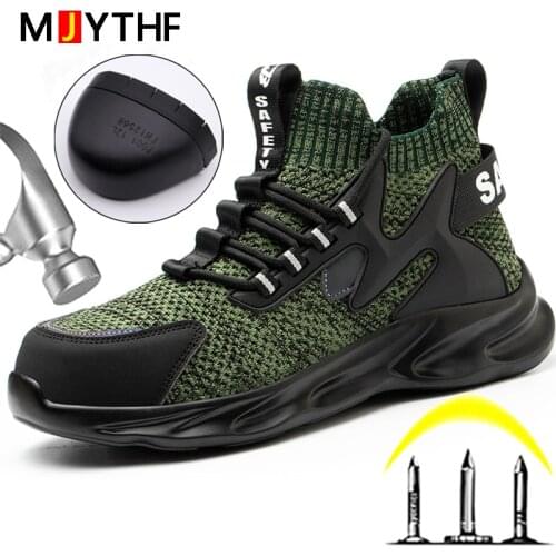 Men Safety Boots Work Shoes Puncture-Proof Work Boots Men Safety Shoes With Steel Toe Cap Indestructible Shoes Sneaker Work 2021