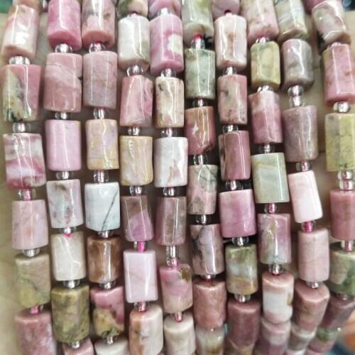 Natural Stone Faceted Red Rhodochrosite Beads Cylinder Spacer Beads For Jewelry Charm DIY Making Bracelet Necklace Accessories