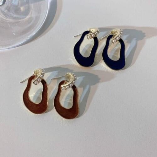 ZDMXJL 2021 New Fahion Womens Earrings Retro Geometry Irregular Oil Drip Earrings for Women Bijoux Jewelry Gifts Drop-shipping