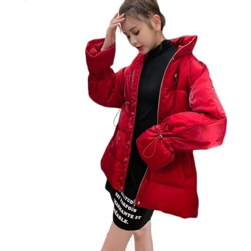 2021 Winter New 90% White Duck Down Down Jacket For Female Students Korean Long Shiny Down Jackets Casual Warm Parka Overcoat