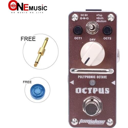 New AROMA AOS-3 OCTPUS 1 Octave Polyphonic Effect Mini Digital Effect True Bypass+Free Connector
