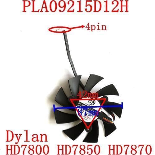 Free Shipping PLA09215D12H 12V 0.55A 87mm for Dylan HD7800 HD7850 HD7870 Graphics Card Cooling Fan 4Wire 4Pin