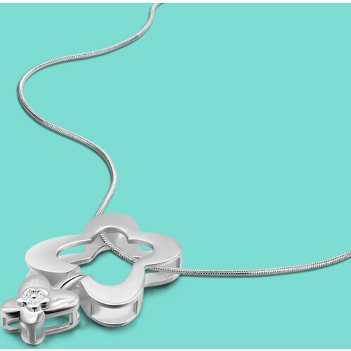 Wholesale 100%925 Sterling Silver Jewelry Butterfly Pendant Necklace Fashion Snake Chain Choker For Womens Birthday Gift