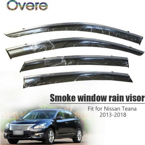 Overe 4Pcs/1Set Smoke Window Rain Visor For Nissan Teana L33 2013 2014 2015 2016 2017 2018 Awnings Shelters Guard Accessories