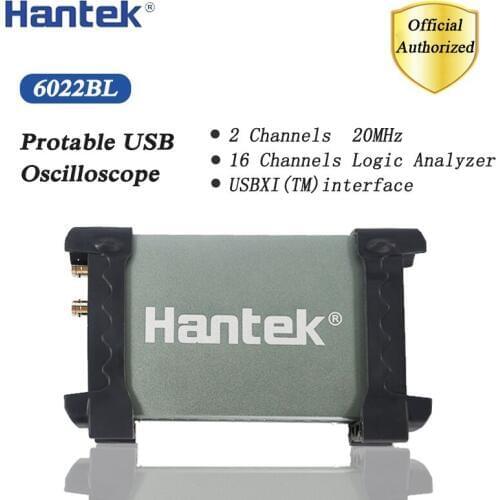 Hantek 6022BL PC USB Portable Digital Oscilloscope 2 Channels 20MHz Bandwidth 48MSa/s Sample Rate 16 Channels Logic Analyzer