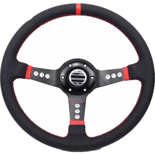 JDM SP Unversal 14inch 350mm Car Racing Steering Wheel Deep Corn Drifting Suede Leather Slip Sport Steering Wheel