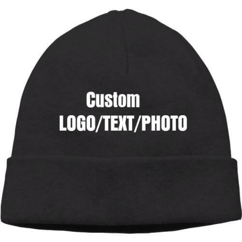 Personalised Custom Beanie Hat Printed LOGO/TEXT/PHOTO Winter Warm Hat Unisex