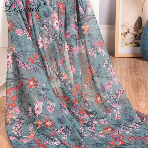 1meter Fashionable small floral pattern printed chiffon fabric, soft chiffon tulle dress shirt fabric,Bohemian dress fabric
