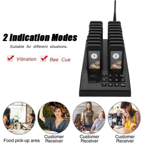 SU-666 Calling Pagers System 433.92MHz High Sensitivity 999-channel Restaurant Pager Wireless Coaster Pager Guest Paging System