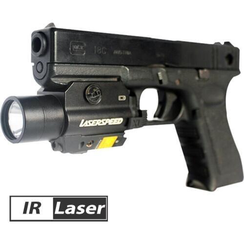 Tactical Flash Light and IR Laser Sight Combo with Rail Mounted Anti- Recoil Resistant for Handguns and Rifles