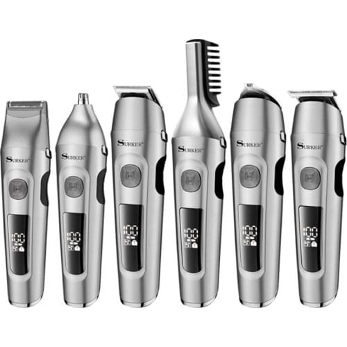 6IN1 Multifunction LCD hair trimmer beard grooming facial body hair clipper for men elelctric hair cutting machine set