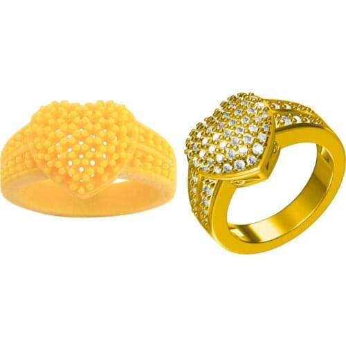 3D Model Castable Resin Printing Services for Accuracy CAD Files Jewelry Ring with Stones Femal Ring