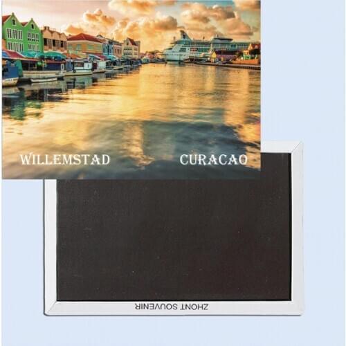 Willemstad, Curacao Travel souvenirs Creative refrigerator 26347 Rectangle Rigid Metal Magic fridge Magnets