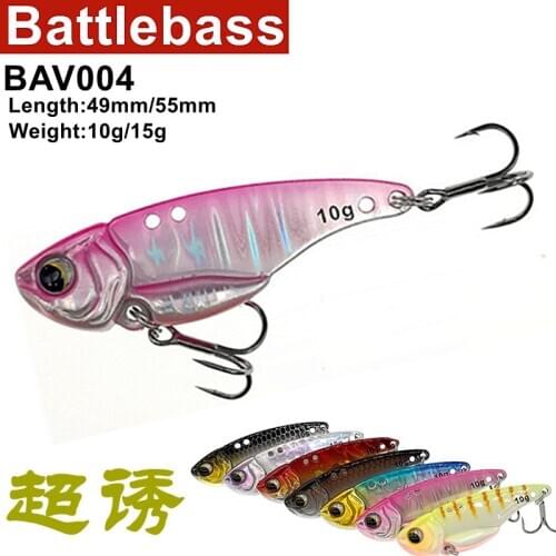 High Quality Metal VIB 10/15g 49/55mm Fishing Lure Vibration Spoon Hard Baits Crankbait Wobbler Swimbait Cicada VIB Tackle
