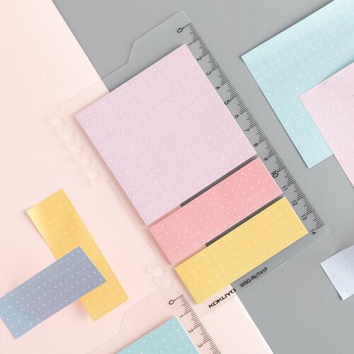 Japanese Macaron 3 Colors Memo Pad with Ruler Kawaii Office To Do List Note Index Stickers Kawaii Student Stationery Supplies