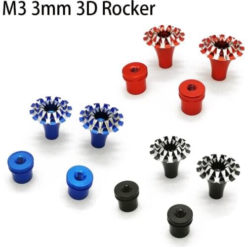 1 Pair M3 3mm 3D Rocker Head Anti-slip Metal Transmitter Stick Ends for Frsky Jumper Flysky Wfly Remote Control RC sapre parts