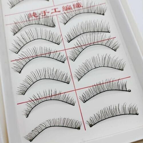 10 pairs of false eyelashes makeup handmade natural eyelash extension false eyelashes soft false eyelashes 216 plain false lash