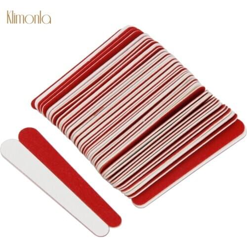 100pcs/pack Double Side Sandpaper Red White Wooden Nail Files 180/240 Disposable Buffer Polishing Manicure Pedicure Art Tools
