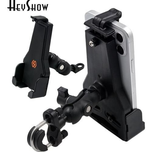 2 in 1 Bicycle/Motorcycle Mobile Phone Holder 360 Degree Rotation Aluminum Alloy Motorbike Bike Universal Stand For Cell Phone