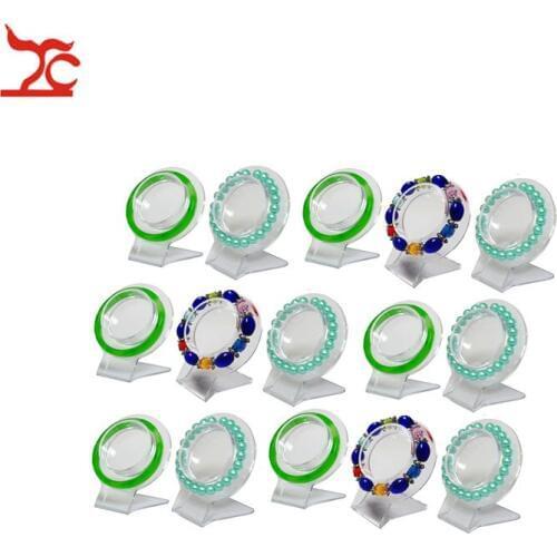Big Sale 20Pcs Clear Jewelry Bracelet Display Holder Bangle Organizer Rack Acrylic Chain Bracelet Display Collar Stand Holder