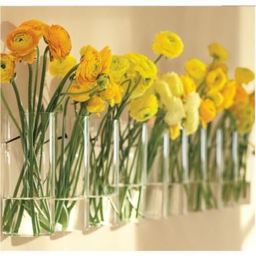 3Pieces/Pack Hanging Glass Flower Plant Vase Terrarium Container Decor Cylinder 15cm