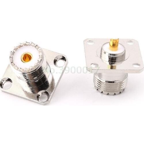 5pcs UHF SO239 Female Flange Panel Chassis Deck Mount Adapter Connector Straight