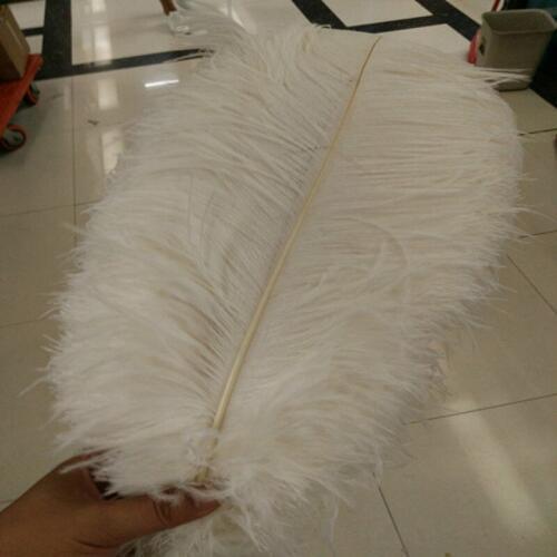 50pcs/lot white ostrich feather 35-40 CM 14-16 inche plume performance headwear clothing festival wedding decoration feathers
