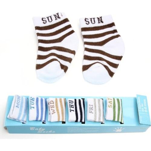 7 Days With 7 Pairs Different Style 0-6 Month Infant Socks Baby Keep Warm Four Seasons Kids Socks For Boys Girls Cotton Gift Box
