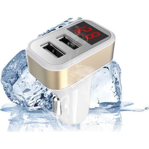 Car-Charger 2USB LED Screen 5V 3.1A HYUNDAI DUAL USB Fast QI Car Charger for iphone7 car-detector Quick Charge 3.0 phonecharger