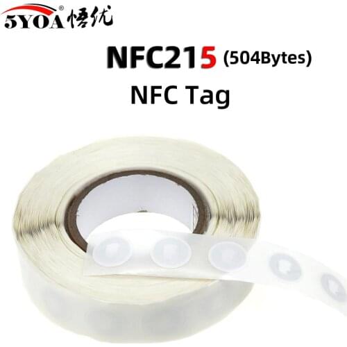 50pcs NFC Tag NFC215 Label 215 Stickers NTAG215 504 Bytes Tags Badges Lable Sticker 13.56mHz For TagMo Forum Type2 Ntag