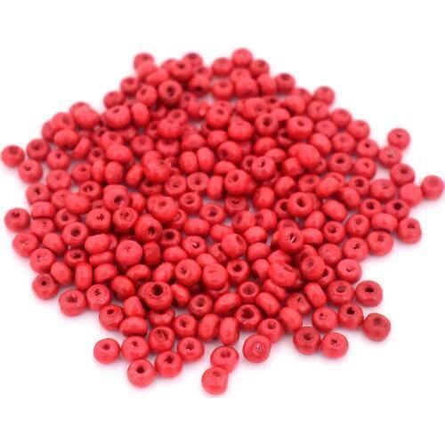 4mm 1000pcs/lot Red Color Tiny Wooden Beads Loose Beads For Making Bracelet Necklace DIY Handmade Jewelry Accessories
