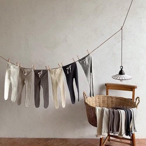 8947 Baby Leggings Autumn 2021 Baby Socks Pants Newborn Bottomwear Baby Boy Cotton Pit Strip Elastic Pants Girl Panties Trousers