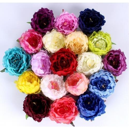 DIY artificial peony flower heads silk decorative flower DIY Road led wedding flower Bouquet hotel background wall decor 25pcs