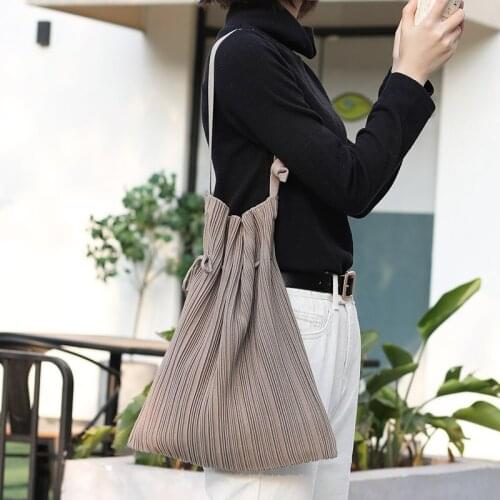 Design drawstring bucket bag casual pleated canvas shoulder bag women messenger bags 01-SB-stxxzz