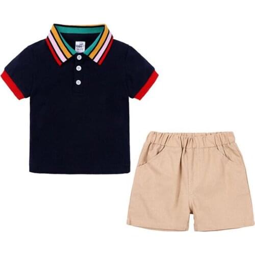 Spring Autumn Baby Boys Short Sleeve T-shirt + Short Pants Suit Clothing Sets Casual Kids Boy Suit Children Clothes 2PCS
