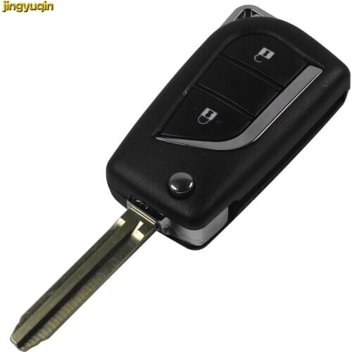 Jingyuqin for Toyota Corolla RAV4 Before 2013 2 Buttons Replacement Folding Flip Remote Car Key Shell Styling