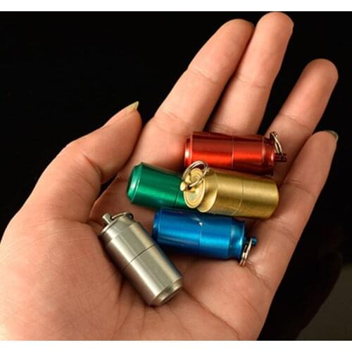 Dolphin Mini Kerosene Lighter Metal Can Type Pendant Gasoline Oil Cotton Grinding Wheel Ignition Outdoor Travel