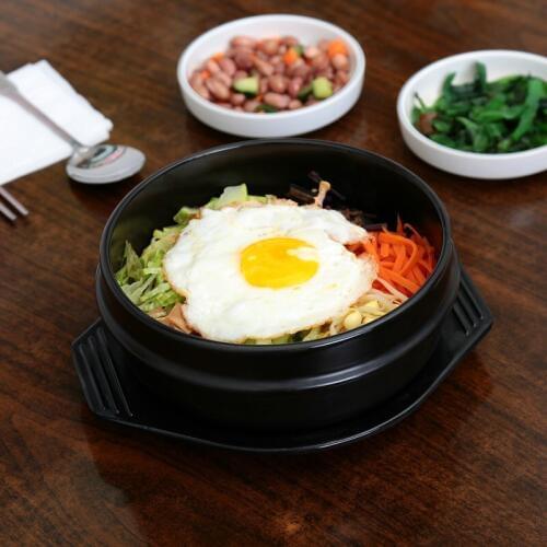 Korean Cuisine Dolsot Stone Bowl Earthenware Pot for Bibimbap Jjiage Premium Ceramic With Tray Professional Packing