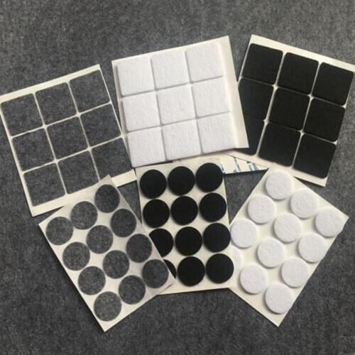 200pcs Round Felt Pads 1.2cm Diameter Floor Protector Pad for Table Chair Furniture (Black)