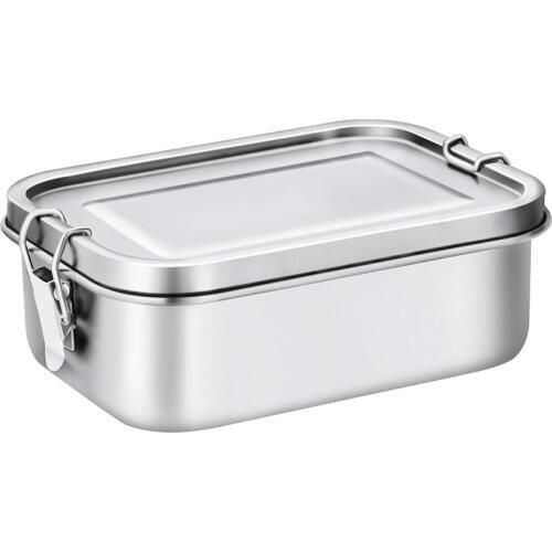 Stainless Steel Lunch Food Container with Lock Clips and Leakproof Design, 800ML Bento Boxes Lunch Container for Kids or Adults
