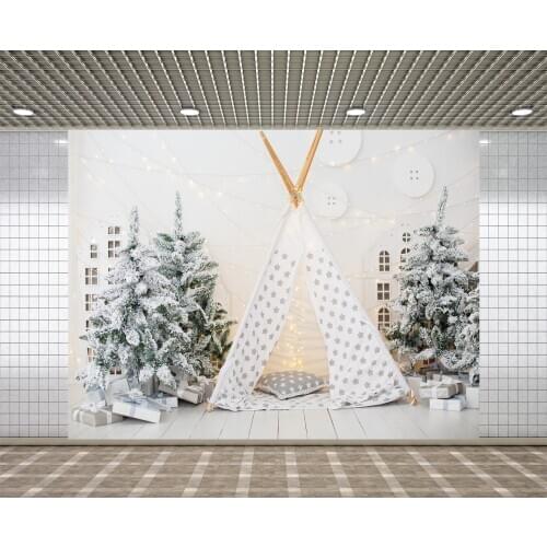 Lyavshi Christmas Decoration Tree Backgrounds for Photo Studio Tent Camp Wild Children Birthday photostudio Photogrpahy Backdrop