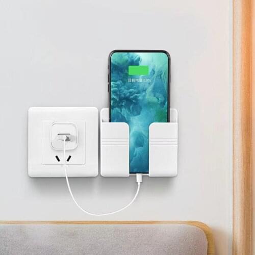 Mobile Phone Holder Stand For iPhone 11 8 X Xiaomi Wall Mount Holder Portable Phone Wall Charger Hook Holder Hanging Bracket